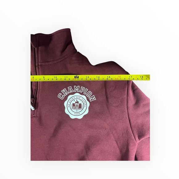 Champion Girls Maroon Half-Zip Pullover with Crest - Picture 5 of 6
